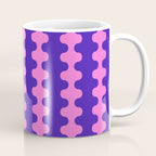 Wavy Stripes Ogee A-Go-Go Bold Pop Pattern in Purple Pink Coffee Mug Gallery Image 1