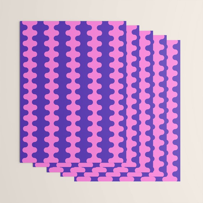Wavy Stripes Ogee A-Go-Go Bold Pop Pattern in Purple Pink Wrapping Paper Gallery Image 3
