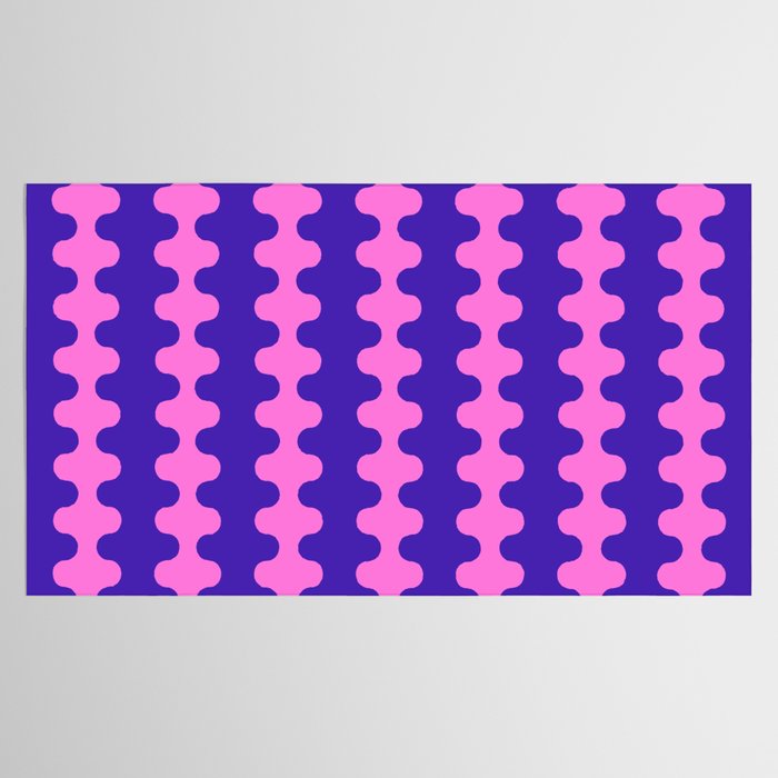 Wavy Stripes Ogee A-Go-Go Bold Pop Pattern in Purple Pink Tablecloth Gallery Image 2