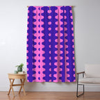 Wavy Stripes Ogee A-Go-Go Bold Pop Pattern in Purple Pink Window Curtain Gallery Image 5