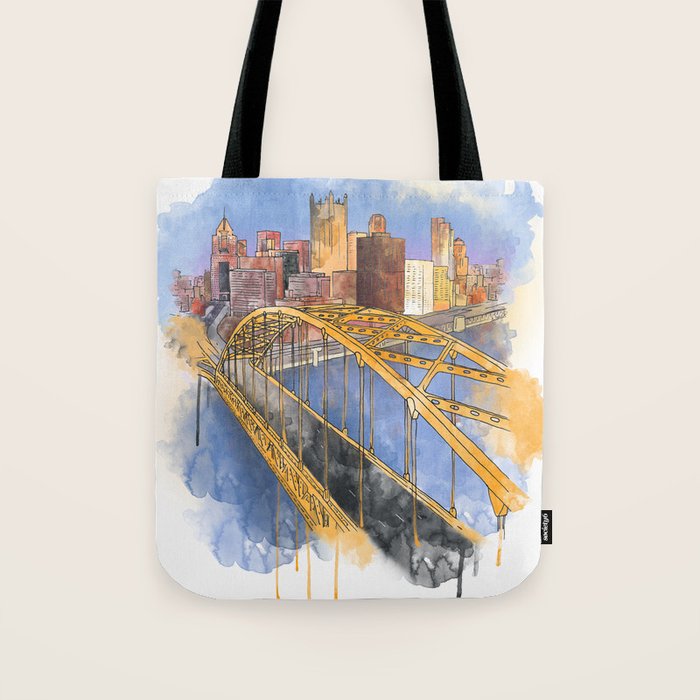 Pittsburgh Fort Pitt and Downtown Tote Bag Gallery Image 1