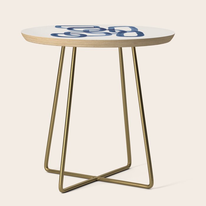 EnShape by Ejaaz Haniff 'Navy Nesting Ovals' Mid Century Modern Minimal Minimalist Watercolor Abstract Funky Fun Style Side Table Gallery Image 1