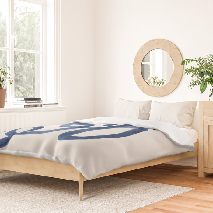 EnShape by Ejaaz Haniff 'Navy Nesting Ovals' Mid Century Modern Minimal Minimalist Watercolor Abstract Funky Fun Style Duvet Cover Gallery Image 2