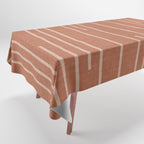 Geometric Art, Colorful Stripes, Terracotta Tablecloth Gallery Image 1