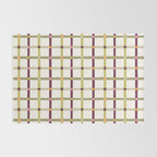 Windowpane Plaid - Olive Green and Burgundy Rug Gallery Image 2