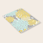 Floral Prints and Leaves, Gray, Yellow and Aqua Notebook Gallery Image 2