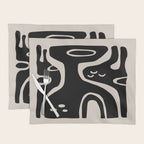 Abstract Art Black and Linen White Placemat Gallery Image 1