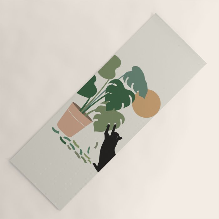 Cat and Plant 13: The Making of Monstera Yoga Mat Gallery Image 1