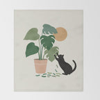 Cat and Plant 13: The Making of Monstera Throw Blanket Gallery Image 2