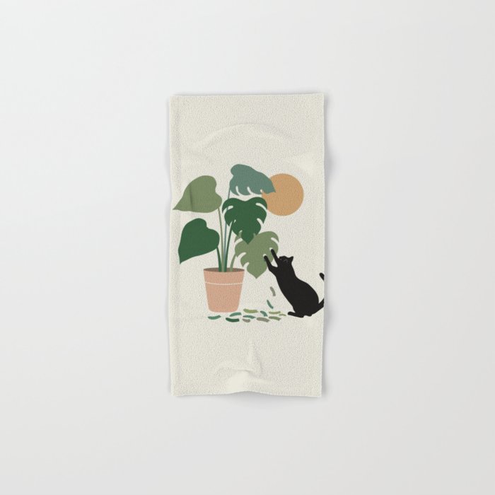 Cat and Plant 13: The Making of Monstera Bath Towel Gallery Image 1
