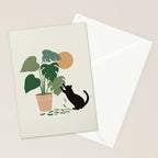 Cat and Plant 13: The Making of Monstera Stationery Card Gallery Image 2
