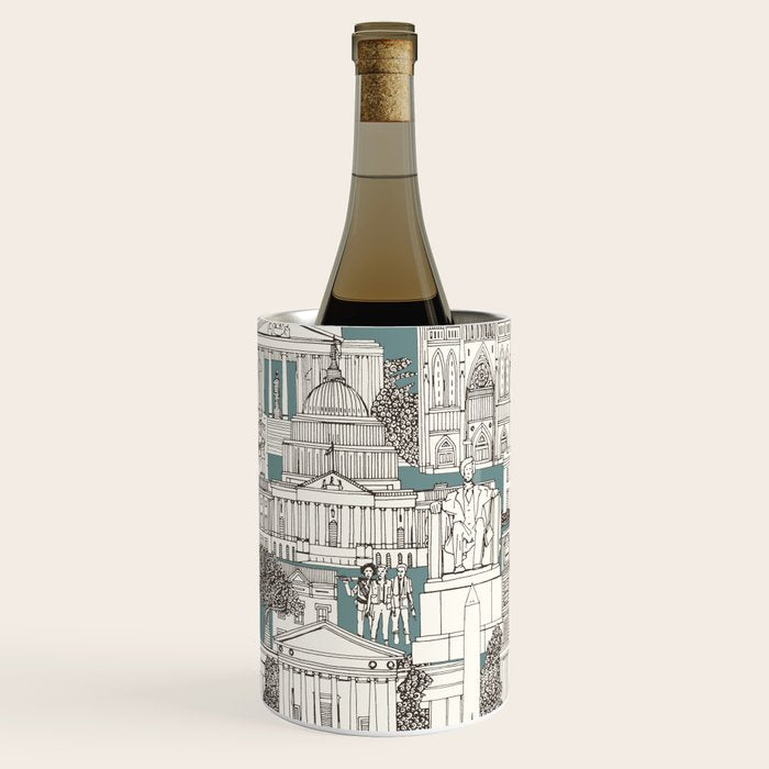 Washington DC toile juniper Wine Chiller Gallery Image 1