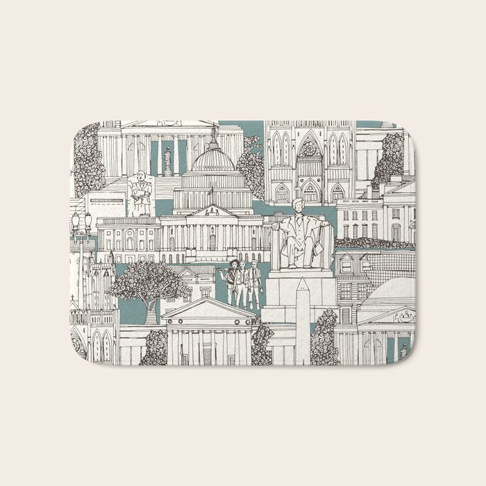 Washington DC toile juniper Bath Mat Gallery Image 1