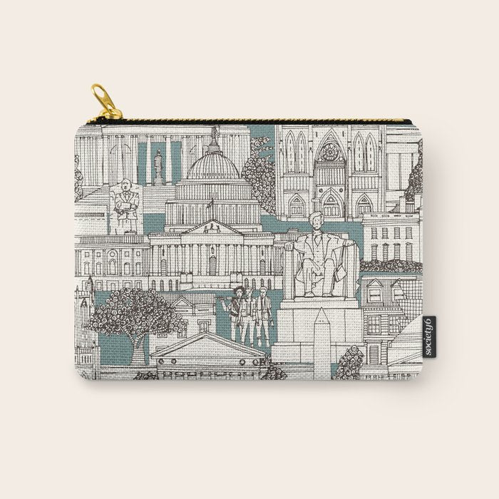 Washington DC toile juniper Carry All Pouch Gallery Image 1