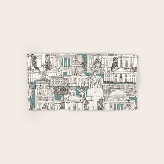 Washington DC toile juniper Bath Towel Gallery Image 1