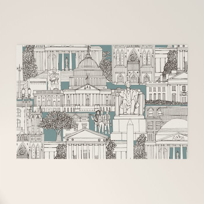 Washington DC toile juniper Welcome Mat Gallery Image 1