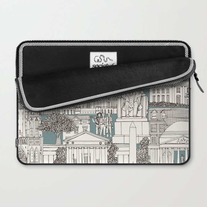 Washington DC toile juniper Laptop Sleeve Gallery Image 2
