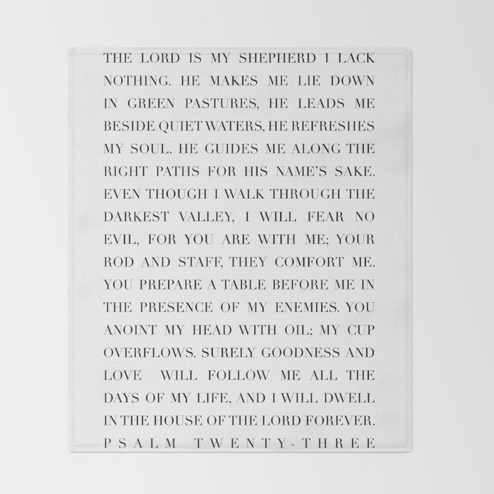 Psalm 23 Throw Blanket Gallery Image 2