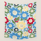 Flowerscape field - charming blue Wall Tapestry Gallery Image 4