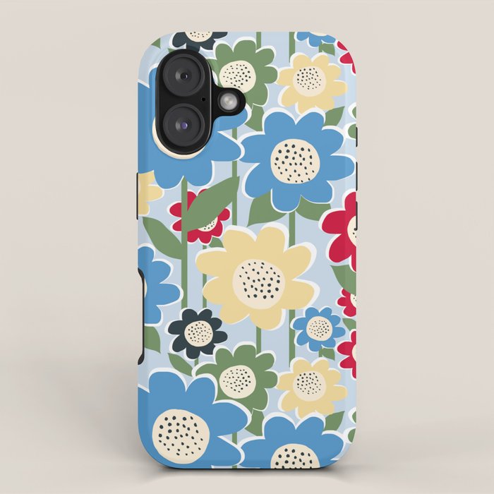 Flowerscape field - charming blue iPhone Case Gallery Image 1