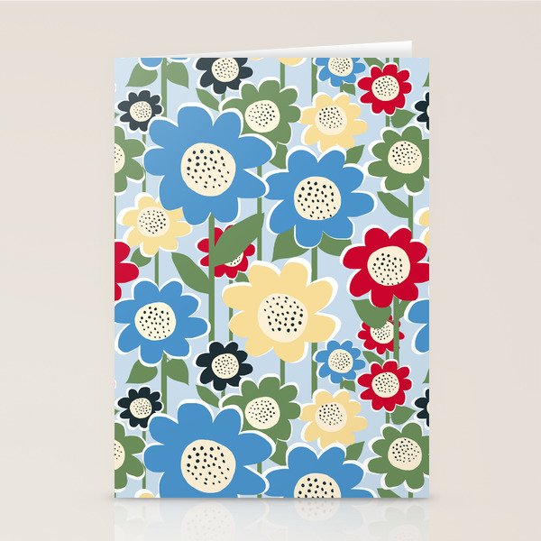 Flowerscape field - charming blue Stationery Card Gallery Image 2