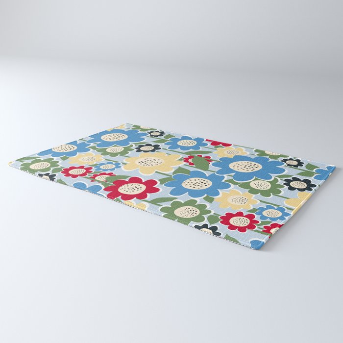 Flowerscape field - charming blue Rug Gallery Image 3