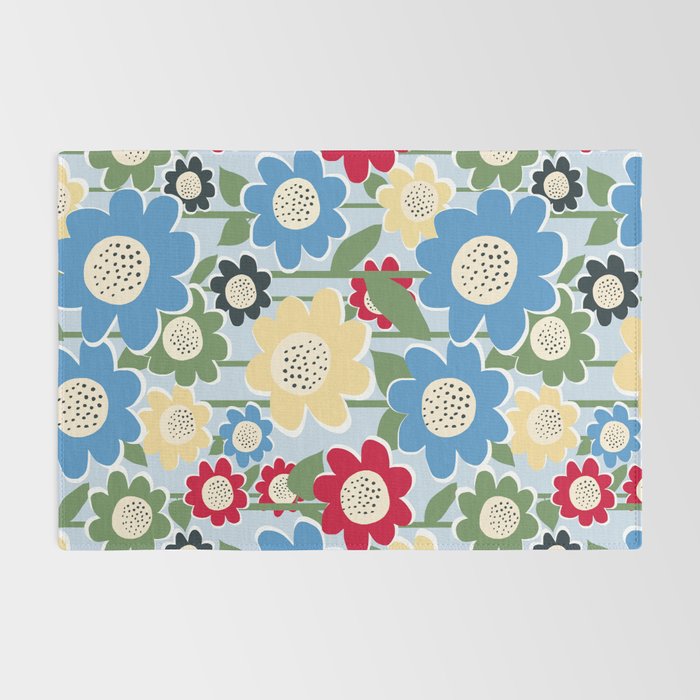 Flowerscape field - charming blue Rug Gallery Image 2