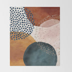 Abstract Watercolor Terracotta, Green & Blush Pink Art Print By LandSartprints Throw Blanket Gallery Image 2