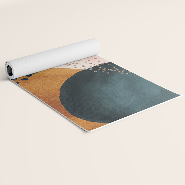 Abstract Watercolor Terracotta, Green & Blush Pink Art Print By LandSartprints Yoga Mat Gallery Image 2