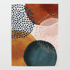 Abstract Watercolor Terracotta, Green & Blush Pink Art Print By LandSartprints Poster Gallery Image 4