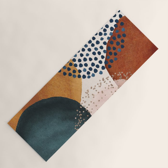 Abstract Watercolor Terracotta, Green & Blush Pink Art Print By LandSartprints Yoga Mat Gallery Image 1