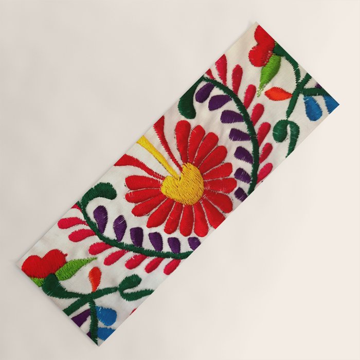 Red Mexican Flower Yoga Mat Gallery Image 1
