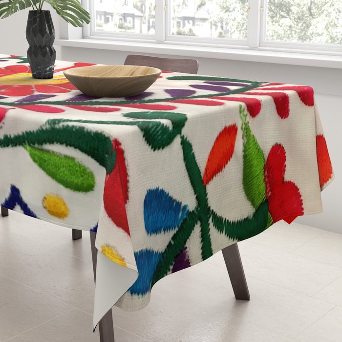 Red Mexican Flower Tablecloth Gallery Image 3