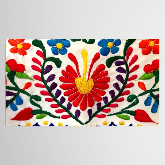 Red Mexican Flower Tablecloth Gallery Image 2
