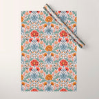  Victorian Botanicals - Carnation in Red and Blue Wrapping Paper Gallery Image 1