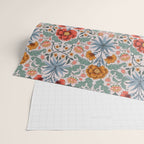 Victorian Botanicals - Carnation in Red and Blue Wrapping Paper Gallery Image 2