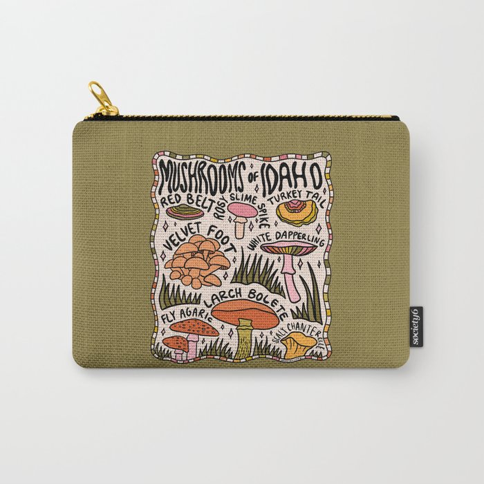 Mushrooms of Idaho Carry All Pouch Gallery Image 1