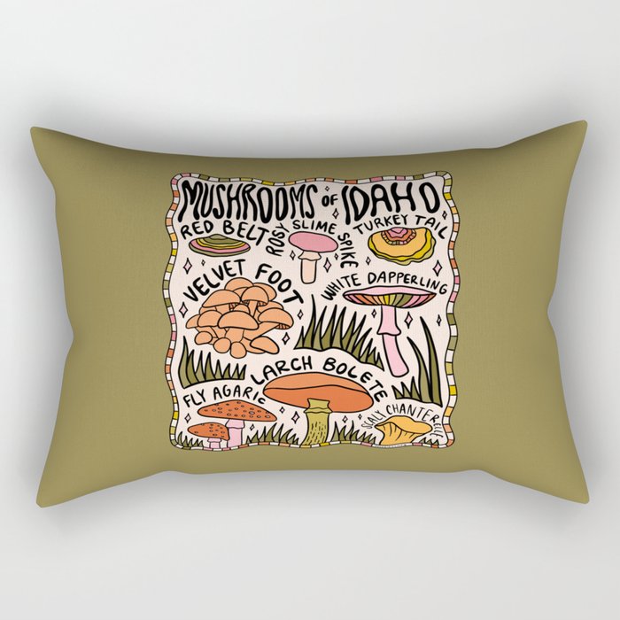 Mushrooms of Idaho Rectangular Pillow Gallery Image 1