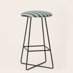 Cottage Stripes Vertical Pattern in Teal Beige Charcoal Stool Gallery Image 1
