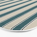 Cottage Stripes Vertical Pattern in Teal Beige Charcoal Bath Mat Gallery Image 3
