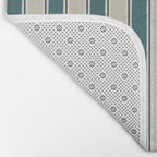 Cottage Stripes Vertical Pattern in Teal Beige Charcoal Bath Mat Gallery Image 2