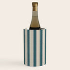Cottage Stripes Vertical Pattern in Teal Beige Charcoal Wine Chiller Gallery Image 1