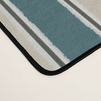 Cottage Stripes Vertical Pattern in Teal Beige Charcoal Desk Mat Gallery Image 4