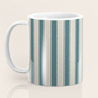 Cottage Stripes Vertical Pattern in Teal Beige Charcoal Coffee Mug Gallery Image 3