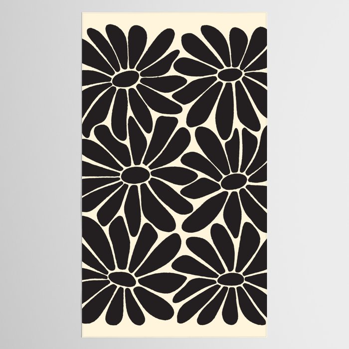 Big Daisy - Groovy Flower - Black & White Tablecloth Gallery Image 2