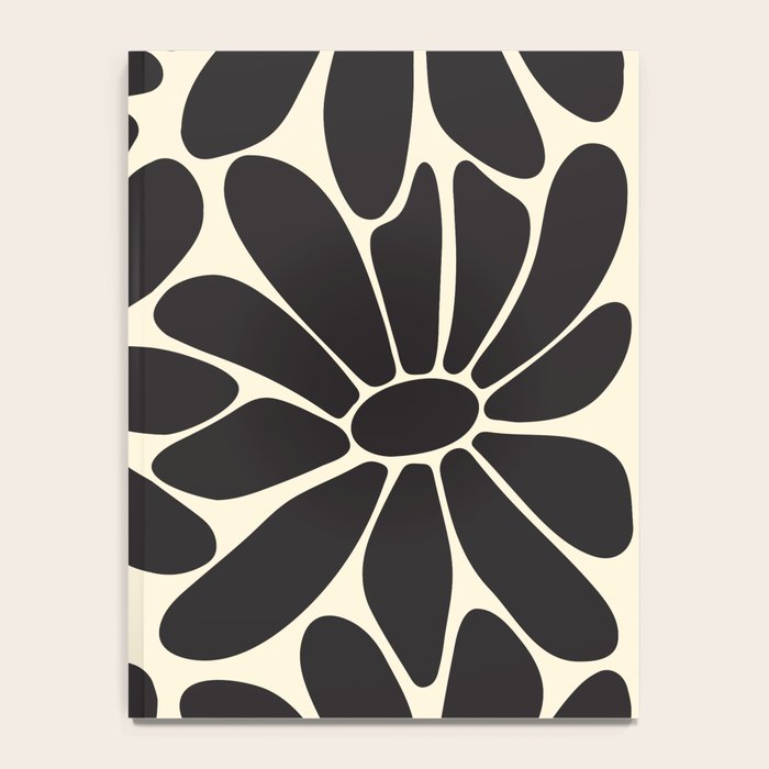 Big Daisy - Groovy Flower - Black & White Notebook Gallery Image 4