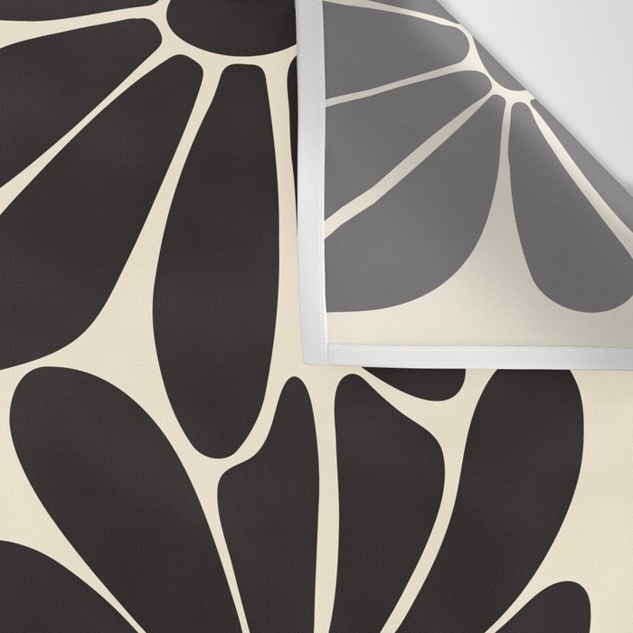 Big Daisy - Groovy Flower - Black & White Wall Tapestry Gallery Image 3