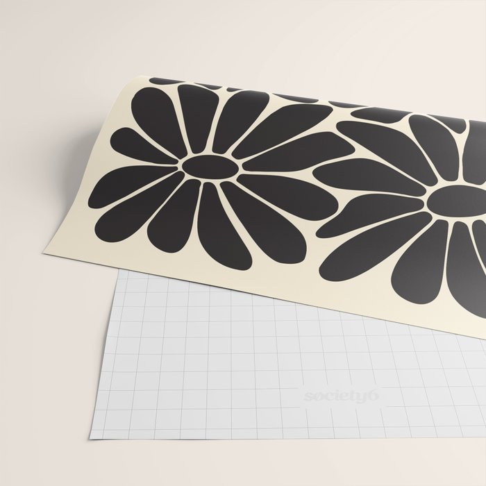 Big Daisy - Groovy Flower - Black & White Wrapping Paper Gallery Image 2