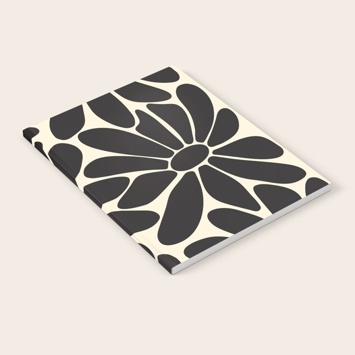 Big Daisy - Groovy Flower - Black & White Notebook Gallery Image 1
