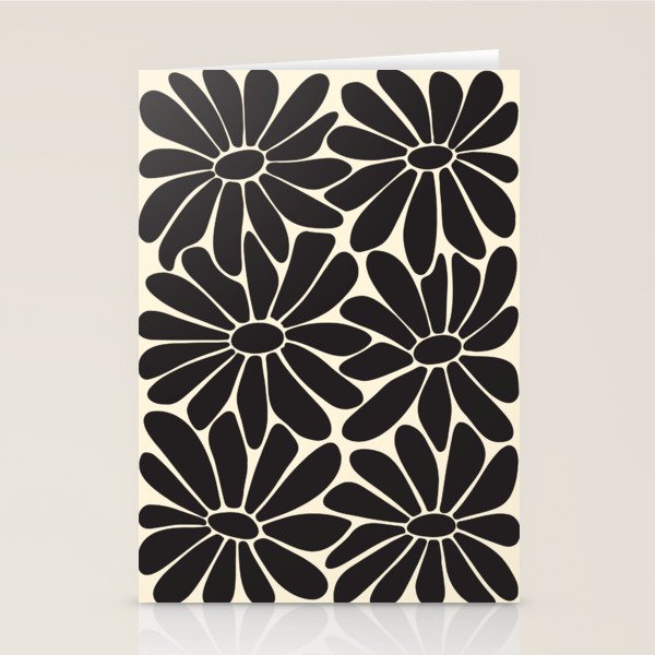 Big Daisy - Groovy Flower - Black & White Stationery Card Gallery Image 1